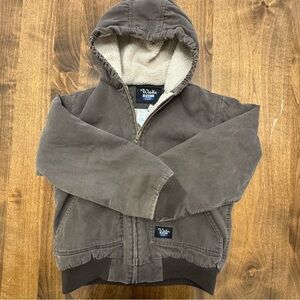 Vintage Walls Blizzard Pruf Full Zip Hooded Insulated Brown Canvas Utility Coat